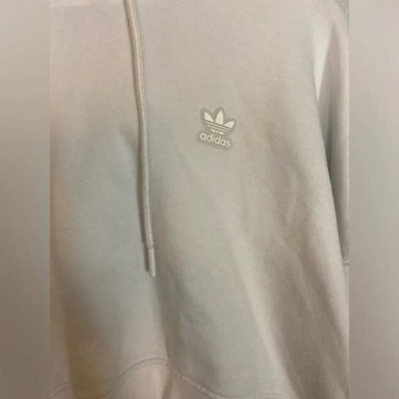 Adidas white cropped sweatshirt hoodie Sz M - Picture 7 of 16